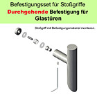 Stoßgriff-Befestigungs-Set | durchgehende Befestigung an Glastür mit Zierkappe Südmetall