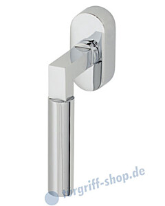 Bauhaus Fenstergriff ovale Rosette Nickel poliert von Jatec