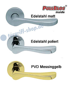 1024 Rosettengarnitur PullBloc Edelstahl oder Messing Scoop