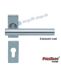 1074 (Roxy) Rosettengarnitur PullBloc eckig Edelstahl K4 von Scoop