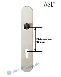 12-1418 ovales Langschild ASL® mit PZ-Lochung, 92mm, Vierkantaufnahme 8 mm, Aluminium F1 natureloxiert FSB 