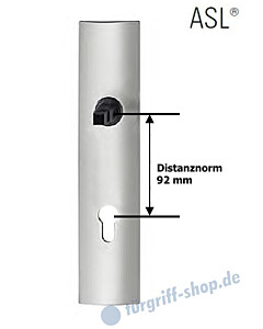 14-1433 eckiges Langschild ASL® mit PZ-Lochung, 92mm, Vierkantaufnahme 8 mm, Alu F1 natureloxiert FSB