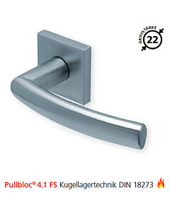 2003 quadratische Feuerschutzgarnitur Pullbloc® 4.1 FS Kugellager Edelstahl matt von Scoop 