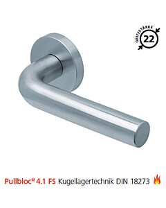 2100 Feuerschutzgarnitur Pullbloc® 4.1 FS Kugellager Edelstahl matt von Scoop - ohne Schlüsselrosette