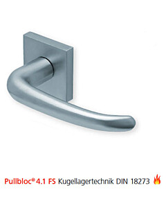 2103 quadratische Feuerschutzgarnitur Pullbloc® 4.1 FS Kugellager Edelstahl matt von Scoop 