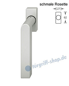 Fenstergriff FSB 34-1001 schmale eckige Rosette 27x62mm | nicht abschließbar Alu F1 natureloxiert