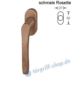 Fenstergriff FSB 34-1106 schmale ovale Rosette 27x62mm | nicht abschließbar Bronze