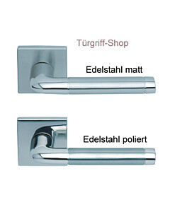 1101 (Duo) Quadrat-Rosettengarnitur PullBloc Edelstahl matt o. poliert Scoop