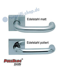 1104 (Ronda) Quadratrosettengarnitur PullBloc Edelst. matt o. poliert Scoop