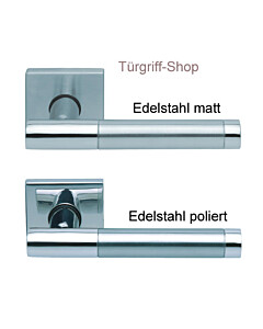 1275 (Roxy II) Quadrat-Rosettengarnitur PullBloc Edelstahl matt o. poliert Scoop