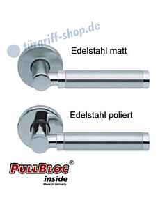 1013 (Ultimo) Rosettengarnitur PullBloc Edelstahl matt o. poliert Scoop