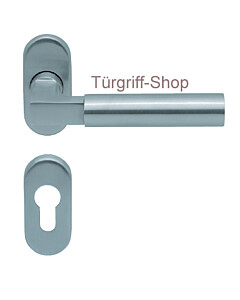 1016 (Bauhaus) Rosettengarnitur PullBloc ov. Edelstahl matt K4 S