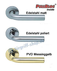 2100 Rosettengarnitur PullBloc Edelstahl o. Messing Scoop