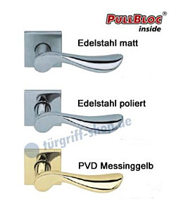 1018 Quadrat-Rosettengarnitur PullBloc Edelstahl von Scoop