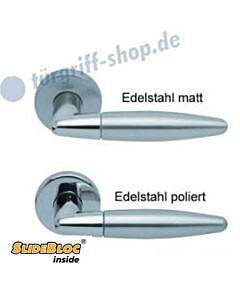 1007 (Optima) Rosettengarnitur SlideBloc Edelstahl matt oder poliert von Scoop